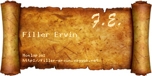 Filler Ervin névjegykártya